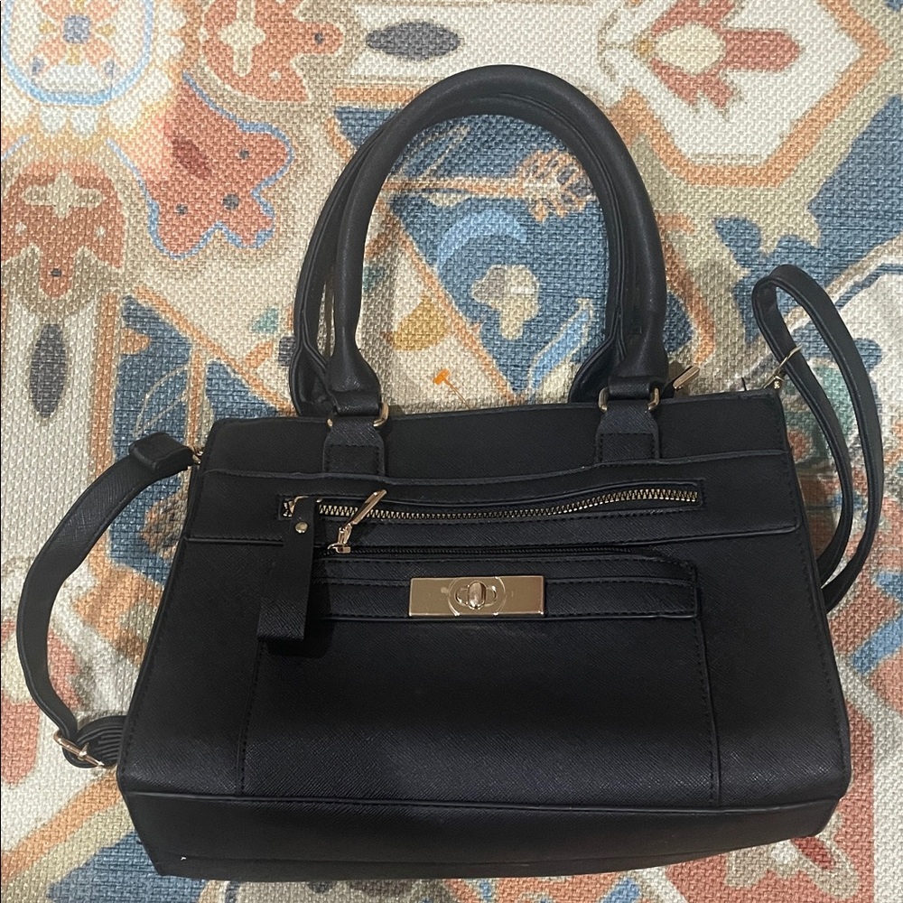 Elegant Black Leather Satchel